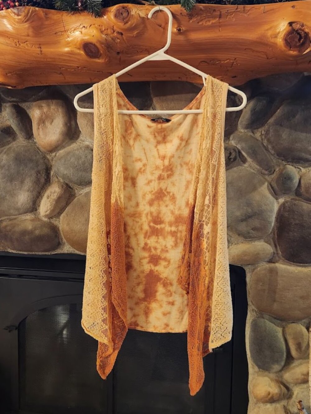Yak n Yeti Boho Tie-Dye Light Vest - Rust/Burnt Orange - Size Small!